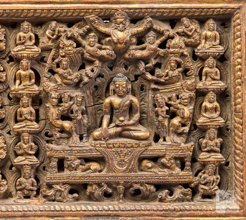 COUVERTURE DE MANUSCRIT REPRÉSENTANT PRAJNAPARAMITA EN BOIS LAQUÉ OR ET POLYCHROME  TIBET, CIRCA XVE SIÈCLE - 图2